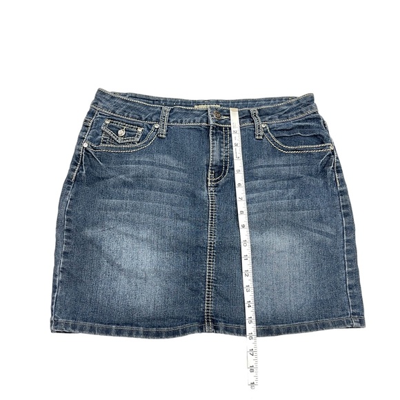 Earl jeans vintage denim skirt size 10 US washed blue size Y2K Jeans - Picture 9 of 12